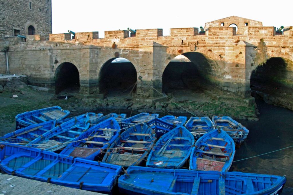 blaue Boote Essaouira