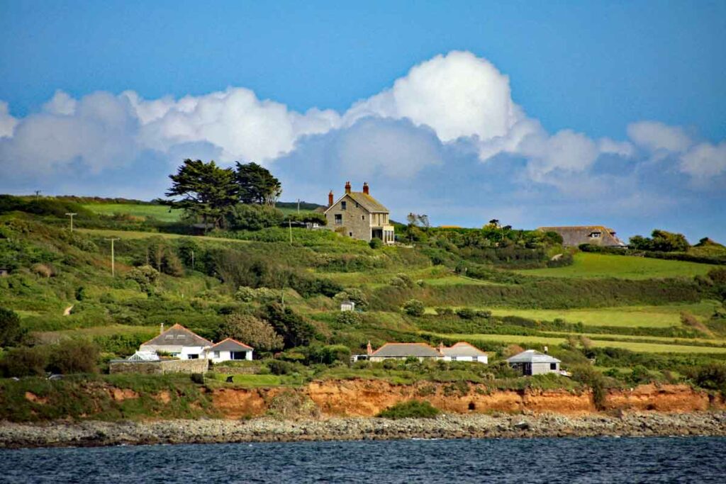 England Cornwall Häuser an der Küste