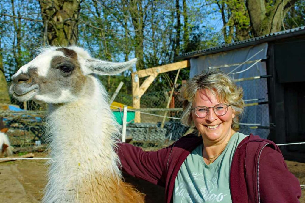 Erlebnisse mit Tieren Christiane mit Lama