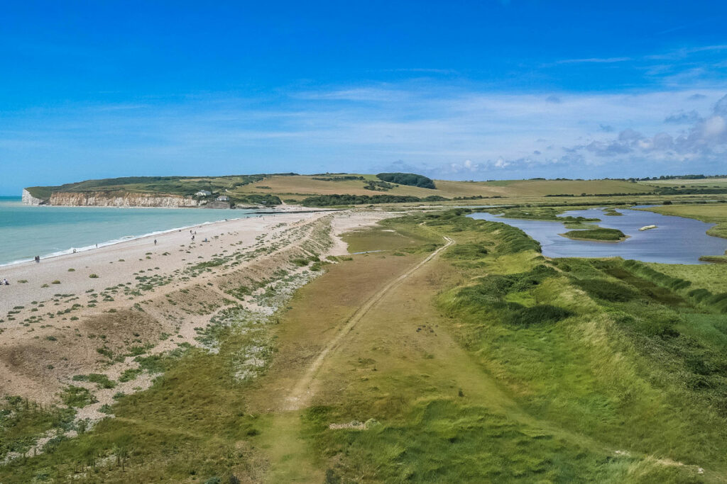 Cuckmere Haven von den Seven Sisters aus gesehen