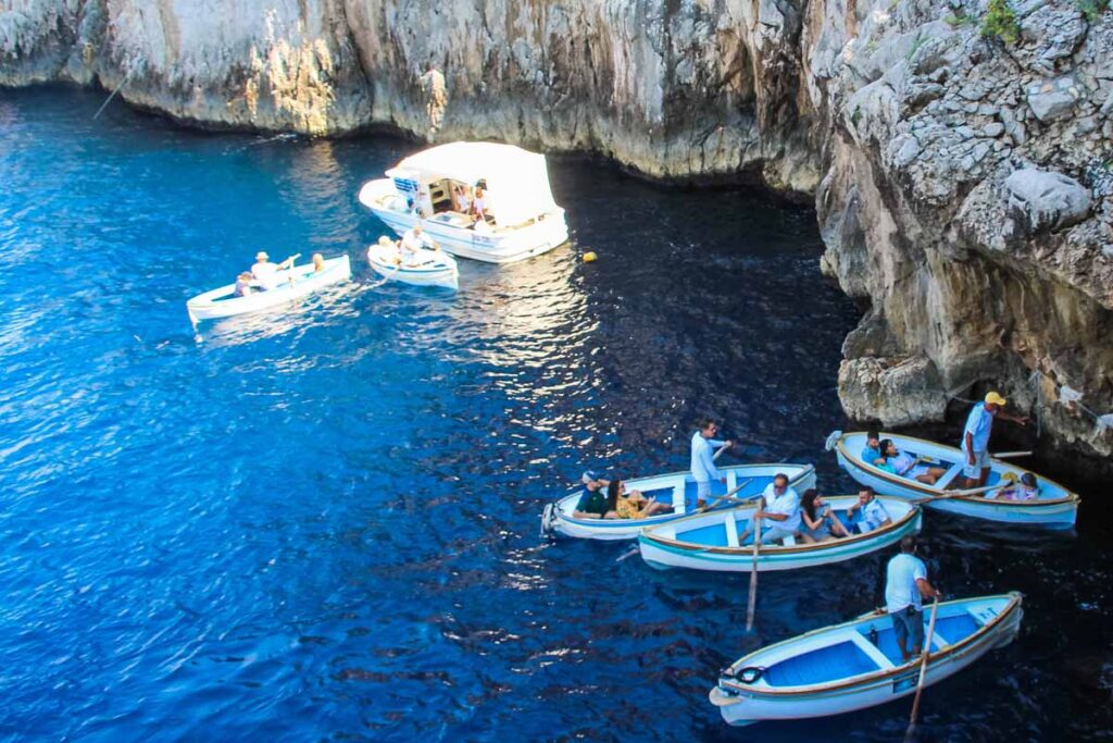 Einfahrt zur blauen Grotte Capri 